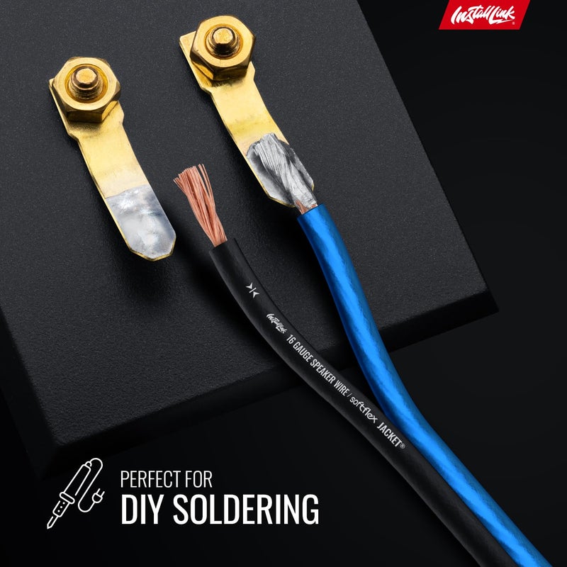 Install Link 16 AWG Gauge Speaker Wire Cable Stereo, Car or Home Theater, CCA (100 Feet) by - Image 5